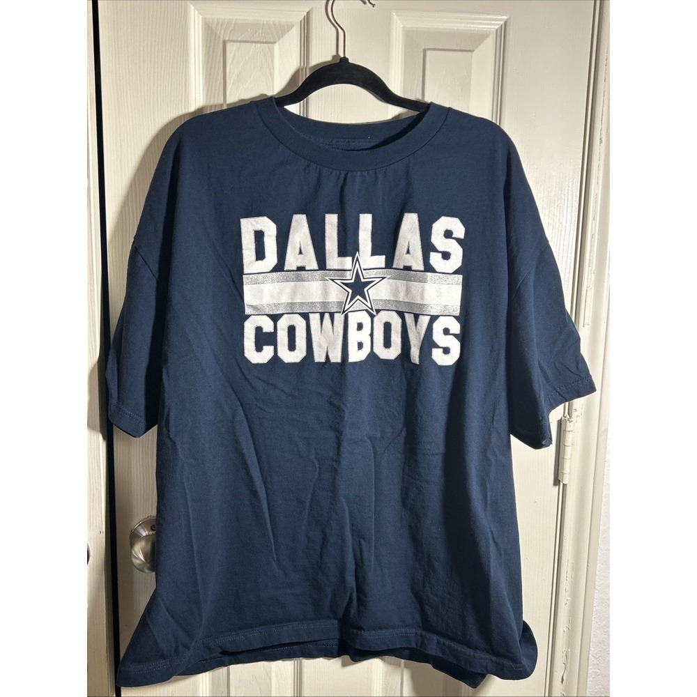Dallas Cowboys Mens Cotton‎ Blue Crew T Shirt Authentic NFL 2XL